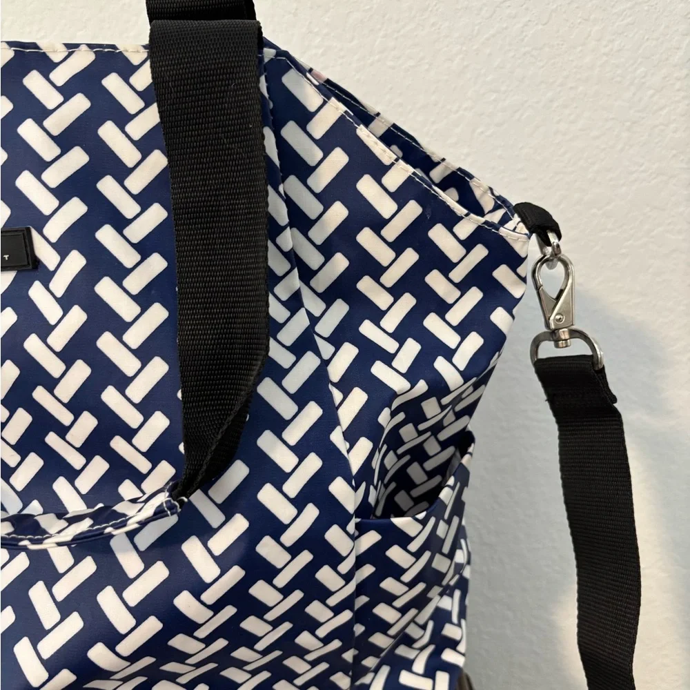 Scout Navy and White Patterned Medium Tote with Detachable Black Strap - Picture 4 of 13